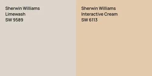 SW 9589 Limewash vs SW 6113 Interactive Cream