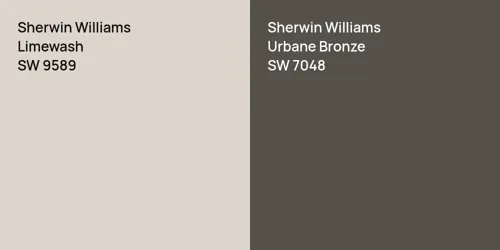 SW 9589 Limewash vs SW 7048 Urbane Bronze