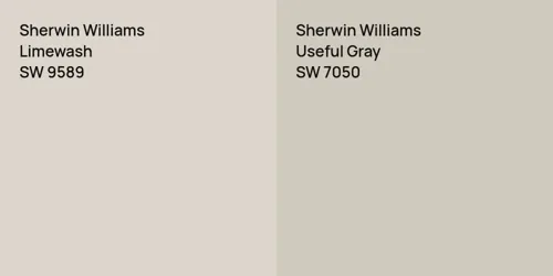 SW 9589 Limewash vs SW 7050 Useful Gray