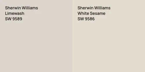 SW 9589 Limewash vs SW 9586 White Sesame