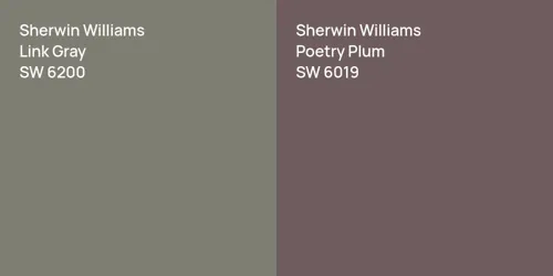 SW 6200 Link Gray vs SW 6019 Poetry Plum