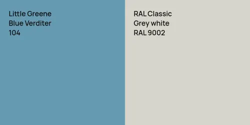 104 Blue Verditer vs RAL 9002  Grey white