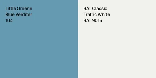 104 Blue Verditer vs RAL 9016 Traffic White