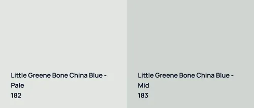 182 Bone China Blue - Pale vs 183 Bone China Blue - Mid