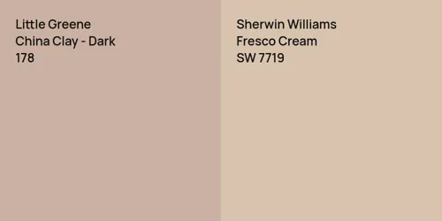 178 China Clay - Dark vs SW 7719 Fresco Cream