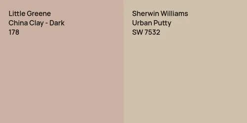 178 China Clay - Dark vs SW 7532 Urban Putty