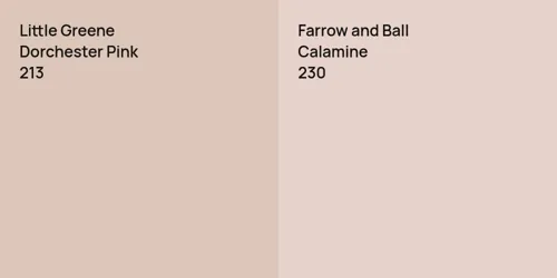 213 Dorchester Pink vs 230 Calamine