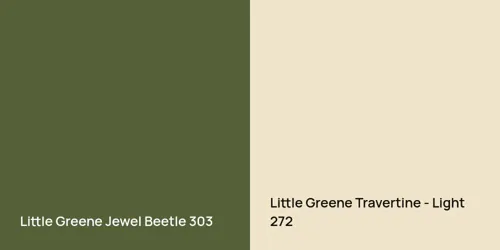 303 Jewel Beetle vs 272 Travertine - Light