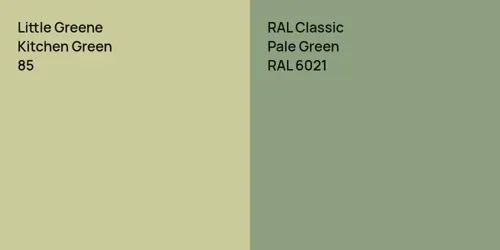 85 Kitchen Green vs RAL 6021 Pale Green