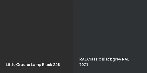 228 Lamp Black vs RAL 7021  Black grey