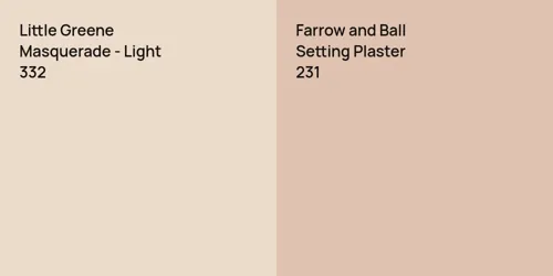 332 Masquerade - Light vs 231 Setting Plaster