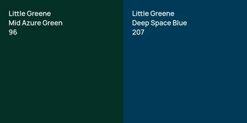 96 Mid Azure Green vs 207 Deep Space Blue