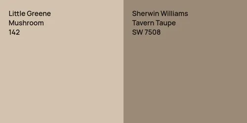 142 Mushroom vs SW 7508 Tavern Taupe