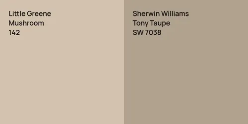 142 Mushroom vs SW 7038 Tony Taupe