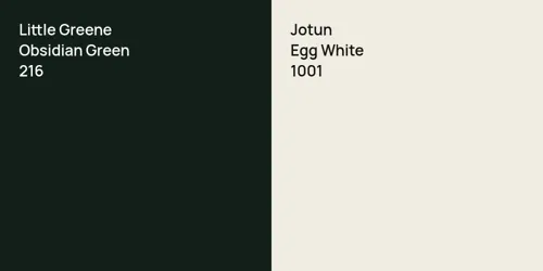 216 Obsidian Green vs 1001 Egg White