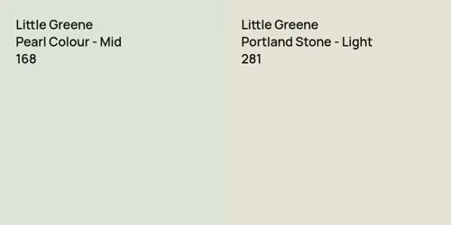 168 Pearl Colour - Mid vs 281 Portland Stone - Light