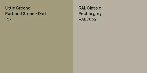 157 Portland Stone - Dark vs RAL 7032  Pebble grey