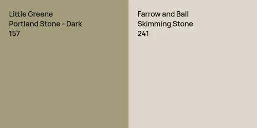 157 Portland Stone - Dark vs 241 Skimming Stone