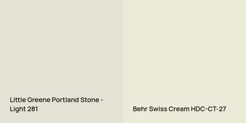 281 Portland Stone - Light vs HDC-CT-27 Swiss Cream