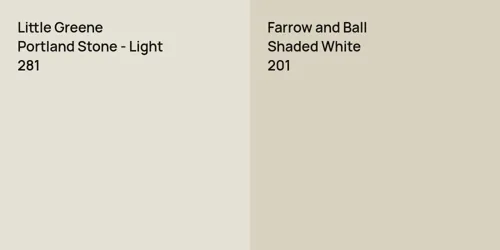 281 Portland Stone - Light vs 201 Shaded White