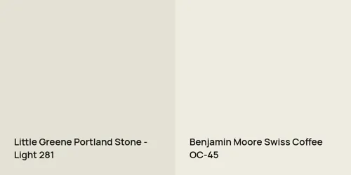 281 Portland Stone - Light vs OC-45 Swiss Coffee