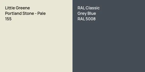 155 Portland Stone - Pale vs RAL 5008 Grey Blue