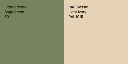 80 Sage Green vs RAL 1015  Light ivory