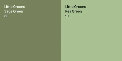 80 Sage Green vs 91 Pea Green