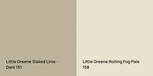 151 Slaked Lime - Dark vs 158 Rolling Fog Pale