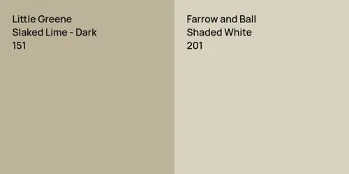 151 Slaked Lime - Dark vs 201 Shaded White