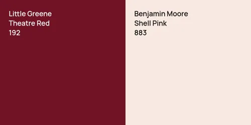 192 Theatre Red vs 883 Shell Pink