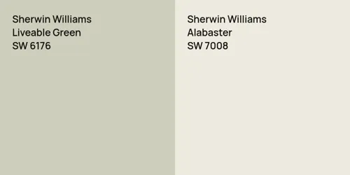 SW 6176 Liveable Green vs SW 7008 Alabaster