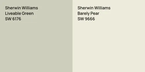 SW 6176 Liveable Green vs SW 9666 Barely Pear