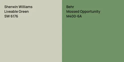 SW 6176 Liveable Green vs M400-6A Mossed Opportunity