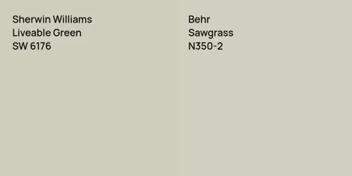 SW 6176 Liveable Green vs N350-2 Sawgrass