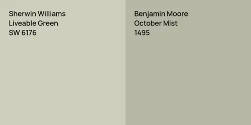 SW 6176 Liveable Green vs 1495 October Mist