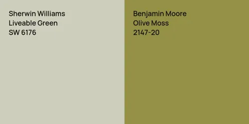 SW 6176 Liveable Green vs 2147-20 Olive Moss