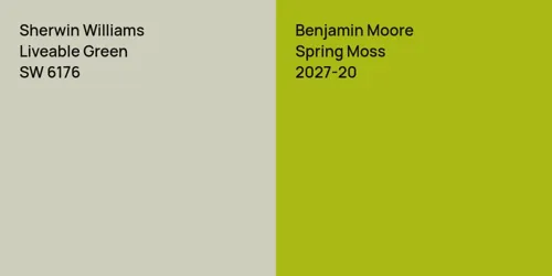 SW 6176 Liveable Green vs 2027-20 Spring Moss