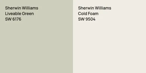 SW 6176 Liveable Green vs SW 9504 Cold Foam