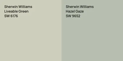 SW 6176 Liveable Green vs SW 9652 Hazel Gaze