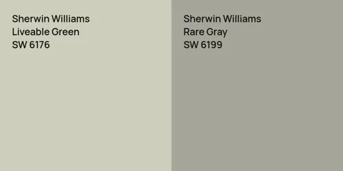 SW 6176 Liveable Green vs SW 6199 Rare Gray