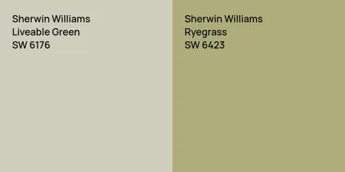 SW 6176 Liveable Green vs SW 6423 Ryegrass