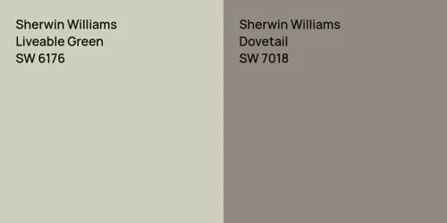 SW 6176 Liveable Green vs SW 7018 Dovetail