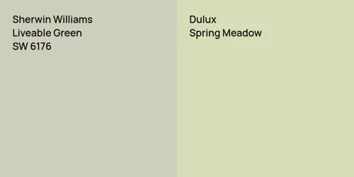 SW 6176 Liveable Green vs null Spring Meadow