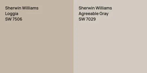 SW 7506 Loggia vs SW 7029 Agreeable Gray