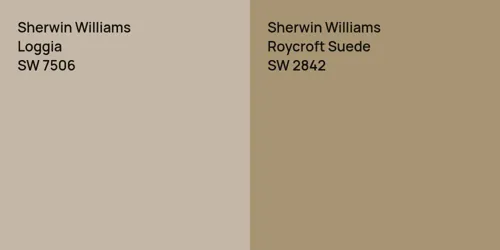 SW 7506 Loggia vs SW 2842 Roycroft Suede