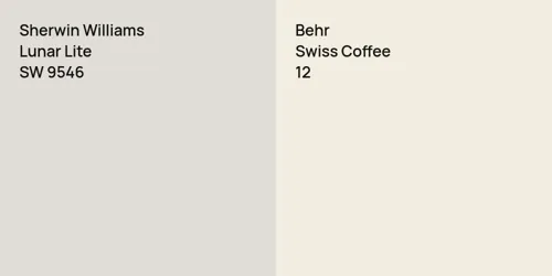 SW 9546 Lunar Lite vs 12 Swiss Coffee