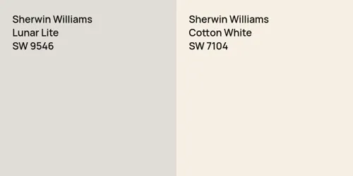 SW 9546 Lunar Lite vs SW 7104 Cotton White