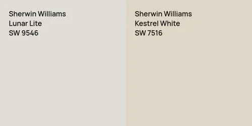 SW 9546 Lunar Lite vs SW 7516 Kestrel White