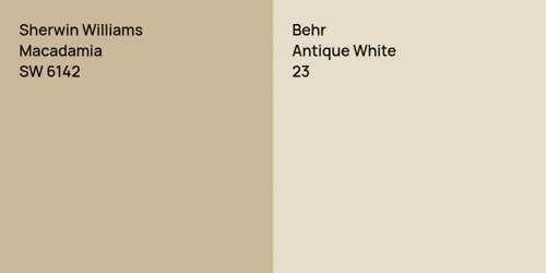 SW 6142 Macadamia vs 23 Antique White